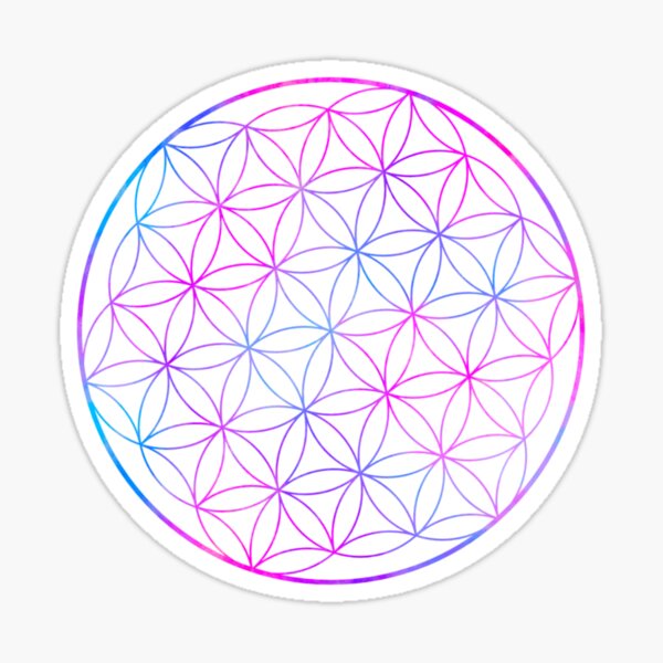 Item preview, Pink Purple Blue Flower of Life Sacred Geometry Symbol designed and sold by Suzalicious.