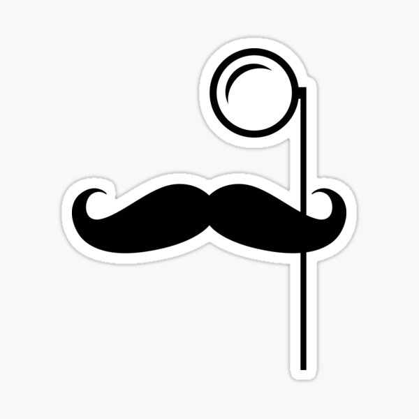 Monocle Mustache Dapper Gentleman Sticker