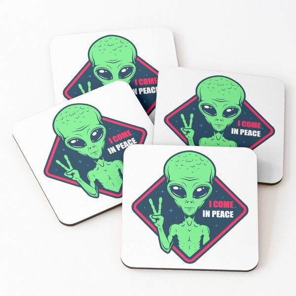 Item preview, I Come in Peace Green Alien Meme designed and sold by fomodesigns.