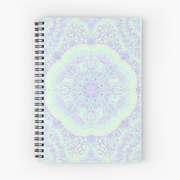 Item preview, Fractal Kaleidoscope Symmetrical Zendoodle; Greens & Purple Over White designed and sold by ThatsJustJilly.