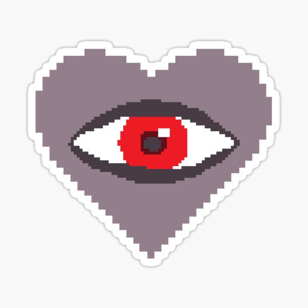 pixel cyclops heart Sticker