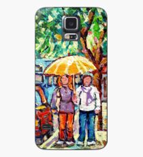 VERDUN RAINY URBAN CANADIAN LANDSCAPE PAINTING MONTREAL STREET STROLLING BY SHOPS CAROLE SPANDAU ART Case/Skin for Samsung Galaxy