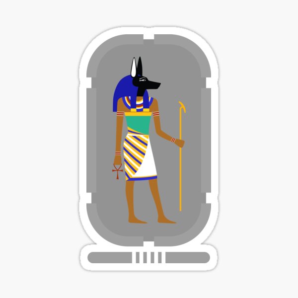 Item preview, Anubis Egyptian God On Silver Cartouche designed and sold by EgyptConnection.