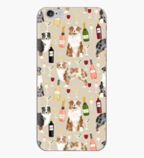 Australian Shepherd blue and red merle wine cocktails yappy hour pattern dog breed iPhone Case