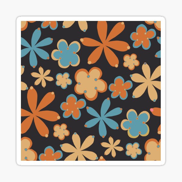 Cheerful Blooms in Bohemian Colors Sticker