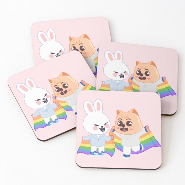 Item preview, STRAY KIDS (SKZOO) Leebit and Han Quokka Pastel Rainbow(Pride) designed and sold by LilMissRandom17.