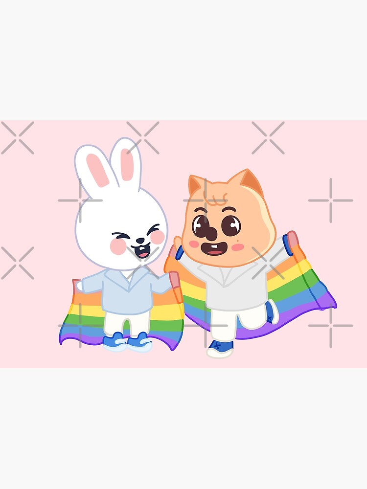 STRAY KIDS (SKZOO) Leebit and Han Quokka Pastel Rainbow(Pride) | Poster