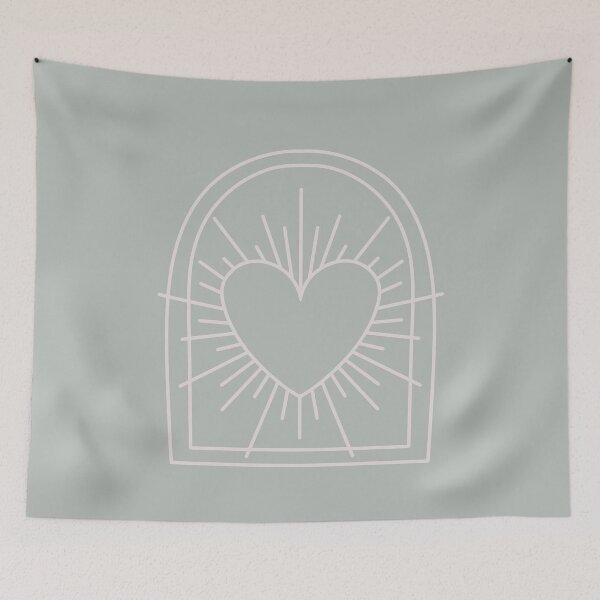 Item preview, Cosmic Aesthetic Cute Indie Heart Design Love Power Gray Teal designed and sold by scorpiolane.