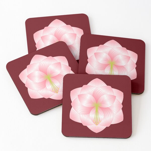 Item preview, Amaryllis - Pink on Burgundy designed and sold by marieofroumania.