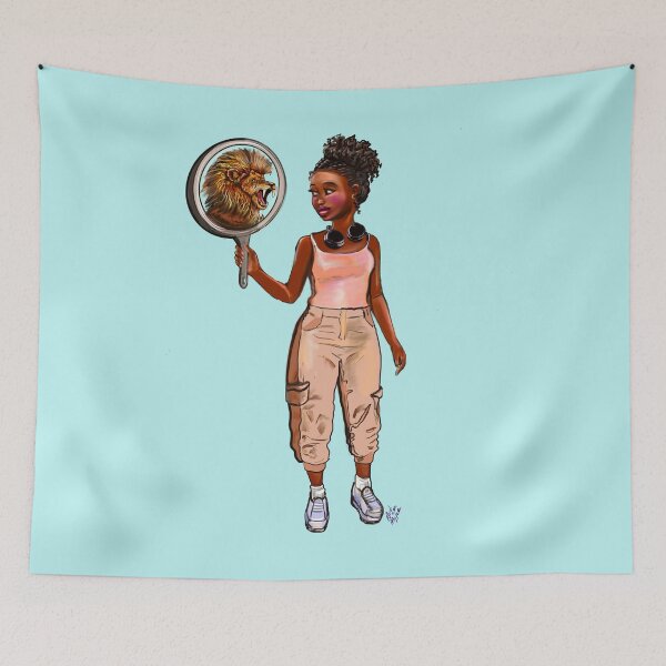 Item preview, Cool edgy girl Lioness…headset Fearless black girl designed and sold by Artonmytee.