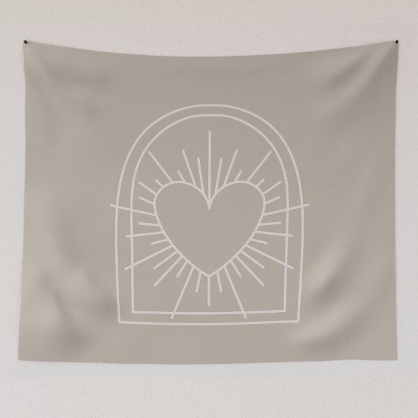 Item preview, Cosmic Aesthetic Cute Indie Heart Design Love Power Light Taupe designed and sold by scorpiolane.
