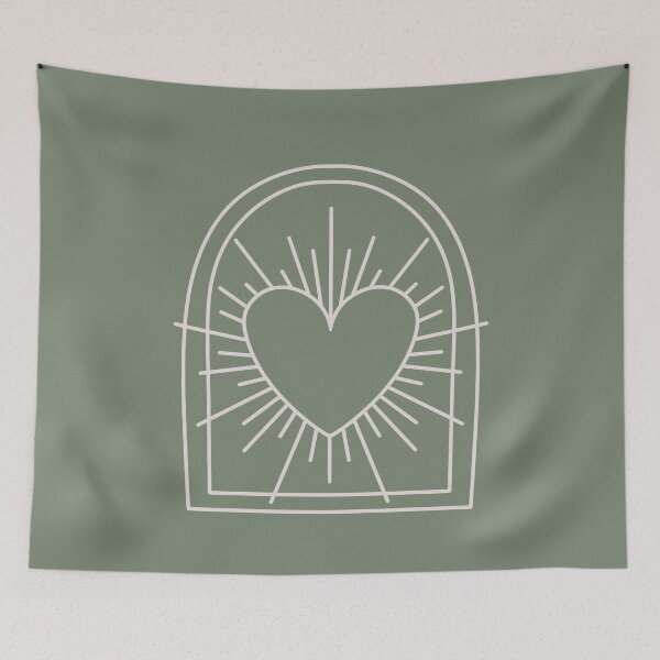 Item preview, Cosmic Aesthetic Cute Indie Heart Design Love Power Green designed and sold by scorpiolane.