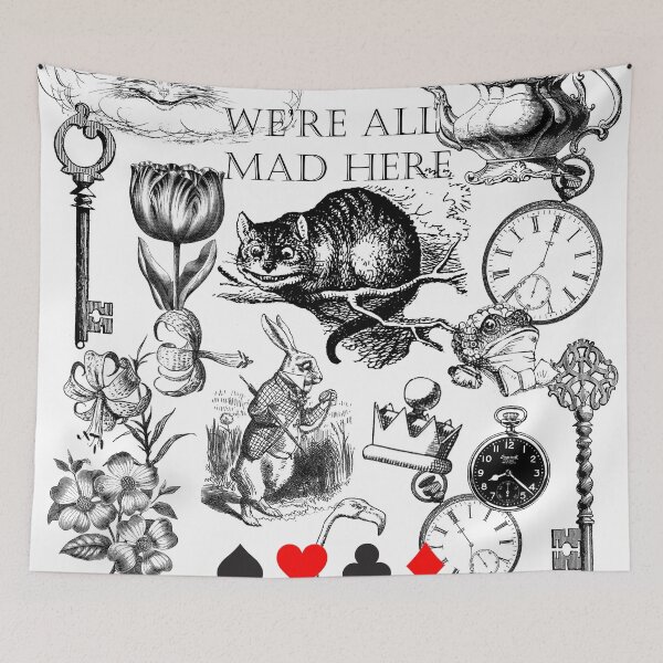 Item preview, Cheshire cat classic alice in wonderland characters white rabbit designed and sold by antiqueart.