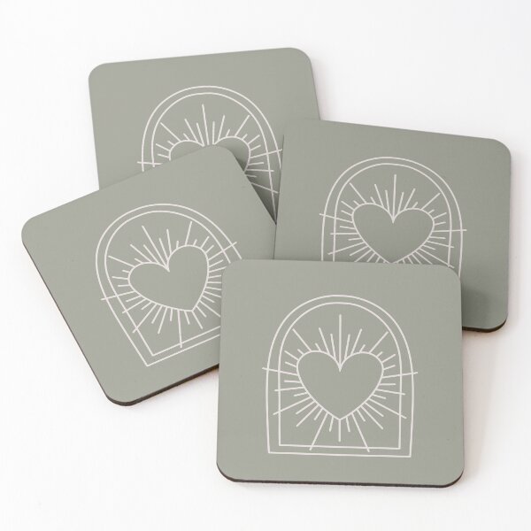 Item preview, Cosmic Aesthetic Cute Indie Heart Design Love Power Sage Green designed and sold by scorpiolane.