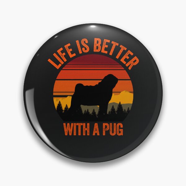 Item preview, Life Is Better With A Pug Retro Gift designed and sold by Guarddogdrive.