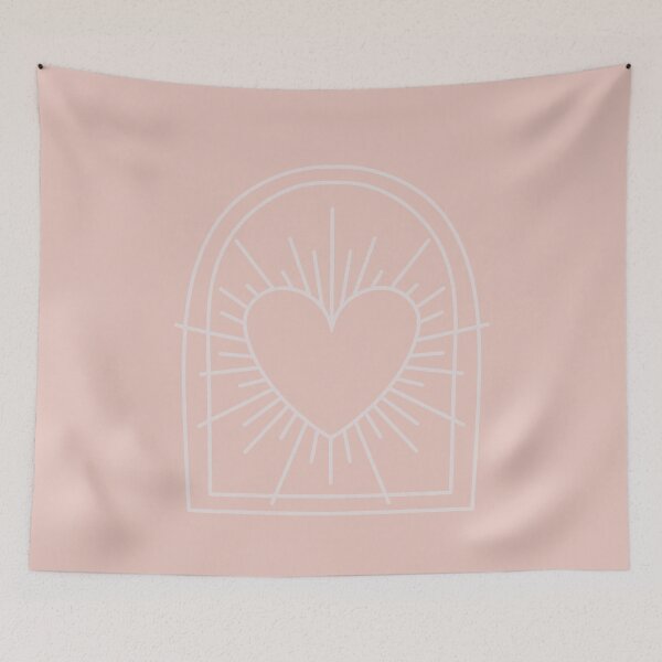 Item preview, Cosmic Aesthetic Cute Indie Heart Design Love Power Coral Pink designed and sold by scorpiolane.