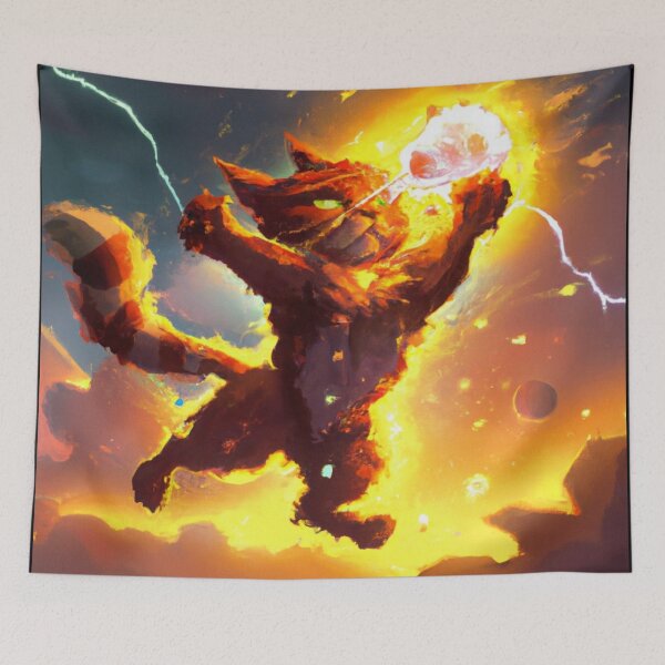 Item preview, Remon the Cat, attacking with fire (Manga) designed and sold by thecatandkettle.