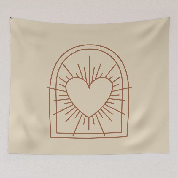 Item preview, Cosmic Aesthetic Cute Indie Heart Design Love Power Brown & Muted Yellow designed and sold by scorpiolane.