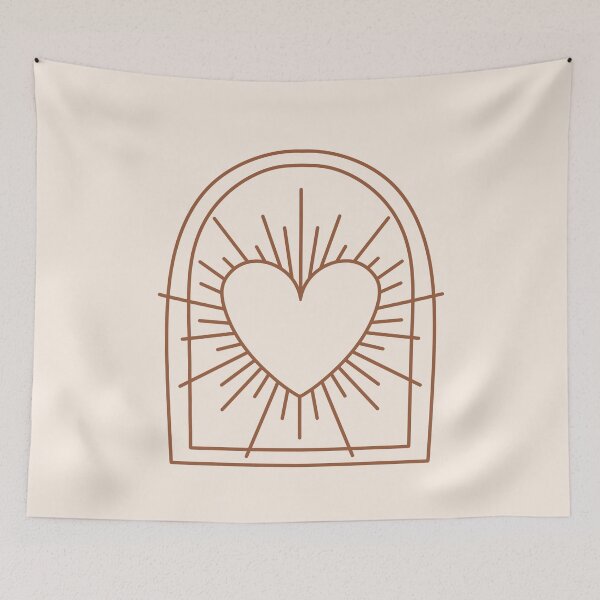 Item preview, Cosmic Aesthetic Cute Indie Heart Design Love Power Cream & Brown designed and sold by scorpiolane.