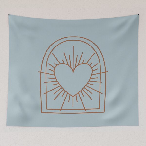 Item preview, Cosmic Aesthetic Cute Indie Heart Design Love Power Deep Blue & Brown designed and sold by scorpiolane.