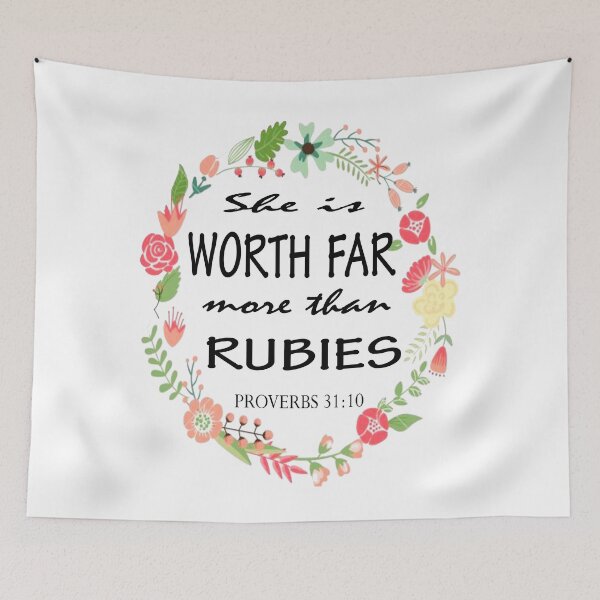 Item preview, Bible Verse Proverbs 31:10 She is worth far more than rubies designed and sold by Roland1980.