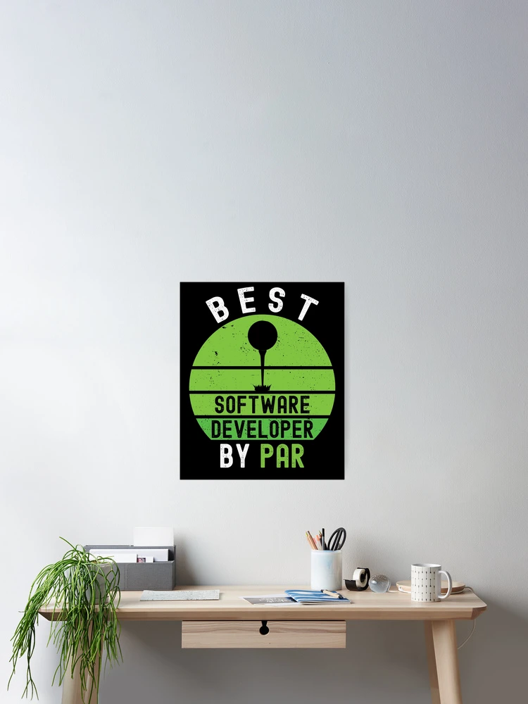 Thumbnail 2 of 3, Poster, Best Software Developer By Par Coding Humor Funny Golf Lover designed and sold by SharpThreadZ.