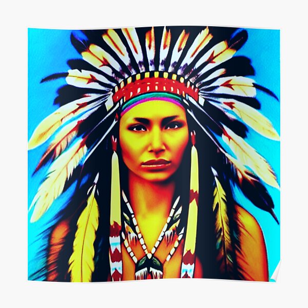 Strong Native Woman American Indian Woman With Headdress Native American Heritage Month