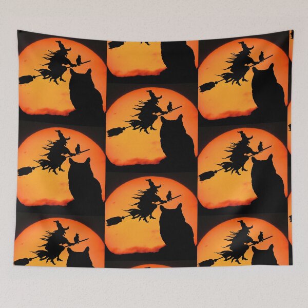 Item preview, Halloween owl and witch designed and sold by Bernsteinhaus.