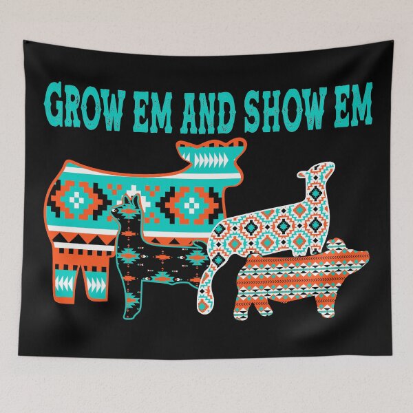 Item preview, Livestock Showing - Cute Grow Em And Show Em Aztec Design designed and sold by handsoftime2020.