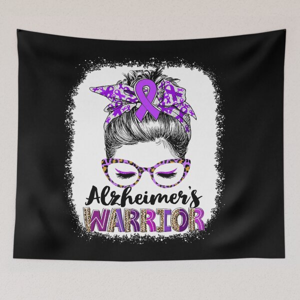 Item preview, Messy Bun Leopard Alzheimer's Warrior designed and sold by rechardtee.