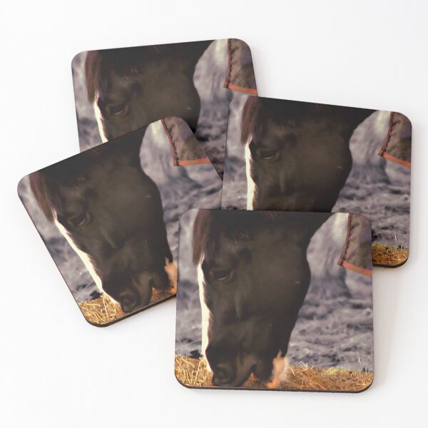 Item preview, brown horse eating hay designed and sold by Francespoppy.