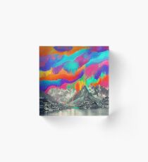 Skyfall, Melting Northern Lights Acrylic Block