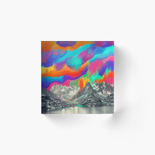 Skyfall, Melting Northern Lights Acrylic Block
