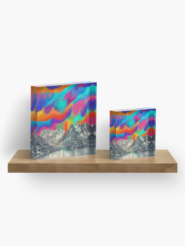 Alternate view of Skyfall, Melting Northern Lights Acrylic Block