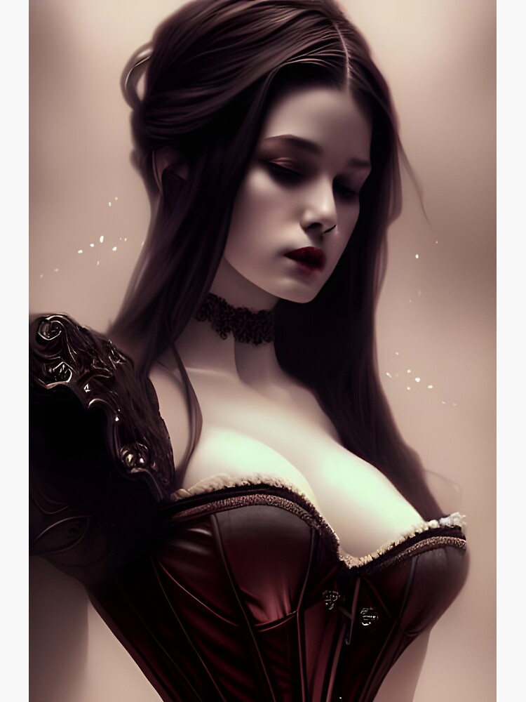 Beautiful Vampire Seductress Alluring Dark Madame Beautiful Artwork |  Sticker