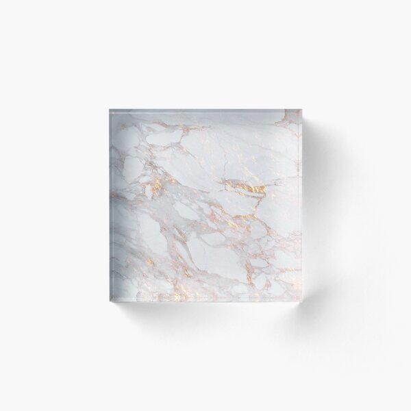 Chic Elegant Gold Marble Pattern Acrylic Block