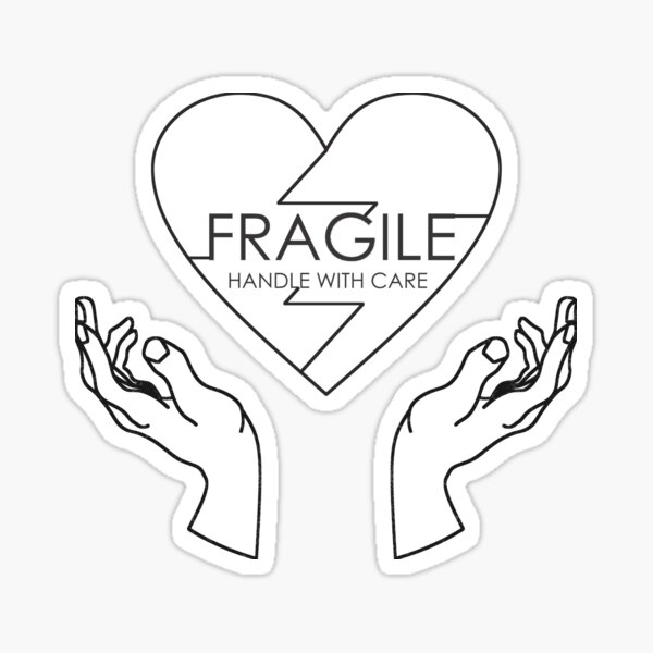 "Fragile Heart handle with care (light background)" Sticker for Sale by CreativeDiv Redbubble