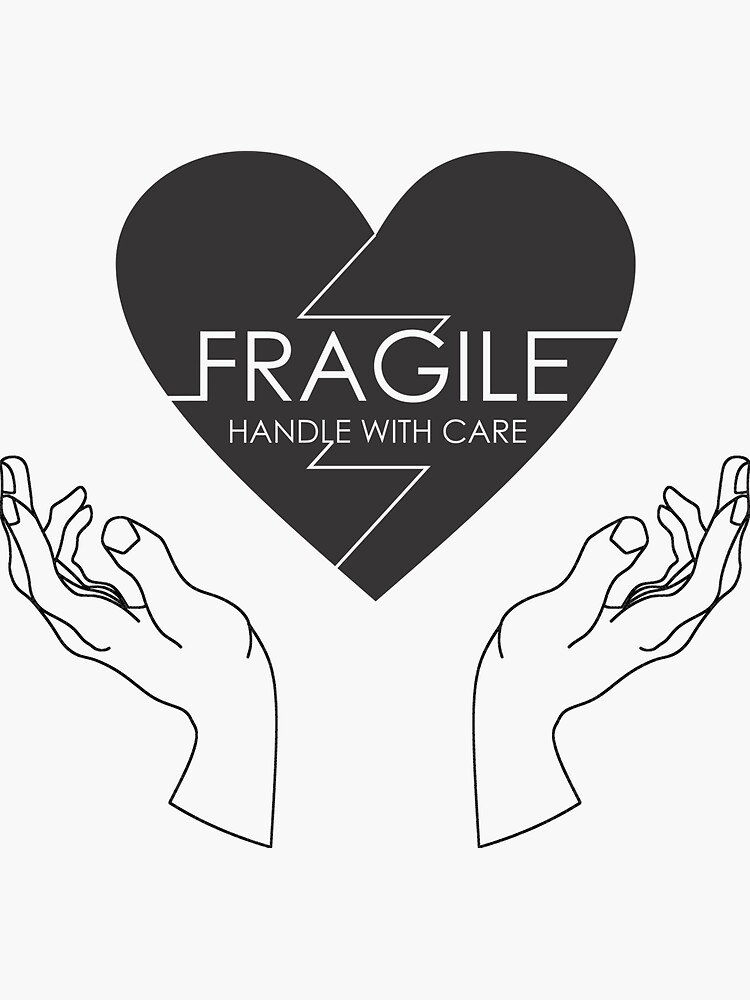 "Cracked Fragile Heart handle with care (light background)" Sticker for Sale by CreativeDiv
