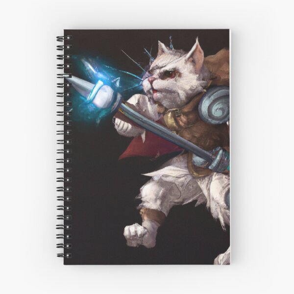 Item preview, Kern the Cat, spear in battle (Fantasy) designed and sold by thecatandkettle.