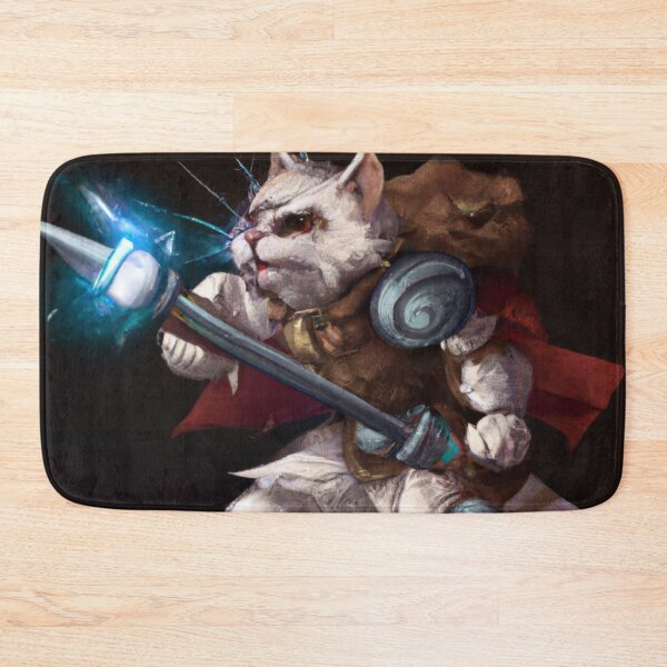 Item preview, Kern the Cat, spear in battle (Fantasy) designed and sold by thecatandkettle.