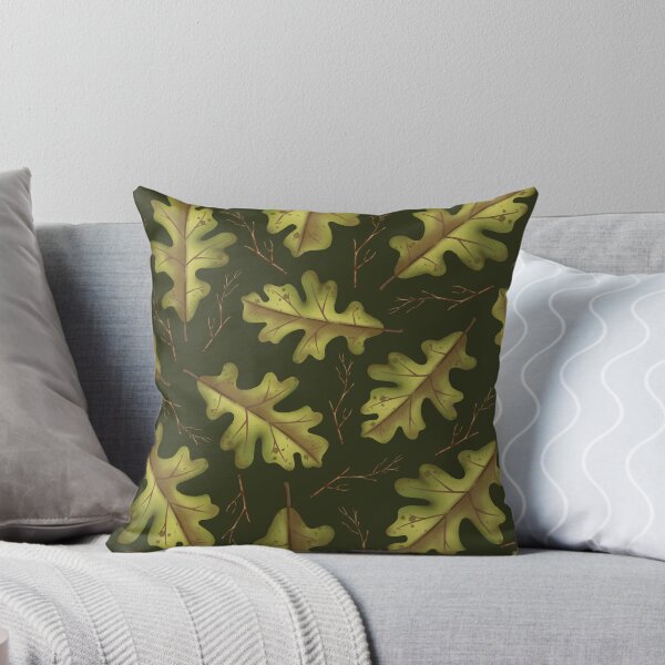 Item preview, Green Autumn Leaves and Branches Pattern (Forest Green) designed and sold by Geo De la Cruz.