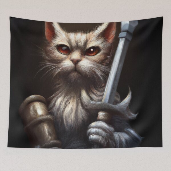 Item preview, Leary the Cat, stern with his sword (Fantasy) designed and sold by thecatandkettle.