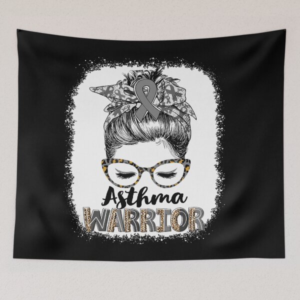 Item preview, Messy Bun Leopard Asthma Warrior designed and sold by rechardtee.