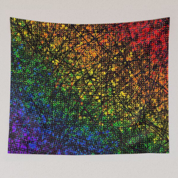 Item preview, Rainbow Grid Halftone Linear Abstract   designed and sold by that5280lady.