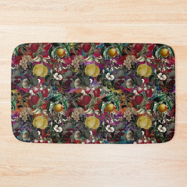 Item preview, Vintage fruit garden pattern, strawberries, vintage botanical, fruit pattern, multicoloured red floral illustration   designed and sold by ZeinabTaha.