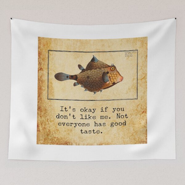 Item preview, "It's okay if you don't like me" funny and sarcastic quote, Marcus Elieser Bloch Fish art quote  designed and sold by LiLohaveaplan.