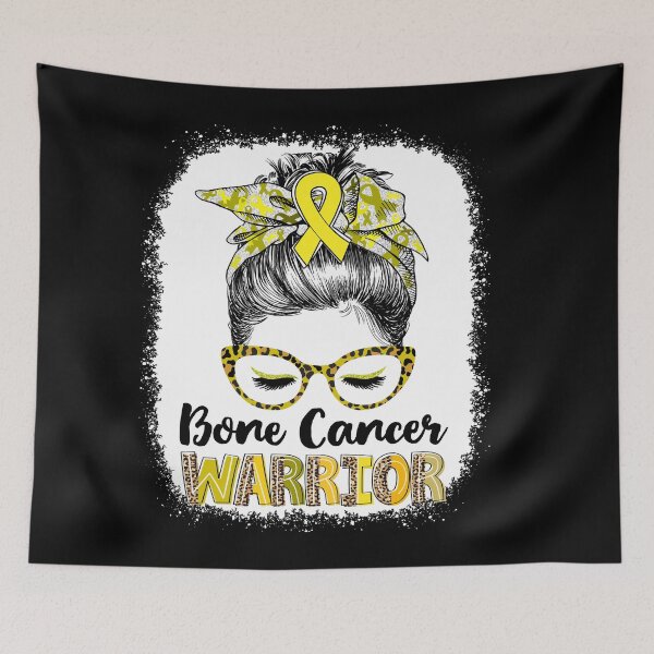 Item preview, Messy Bun Leopard Bone Cancer Warrior designed and sold by rechardtee.