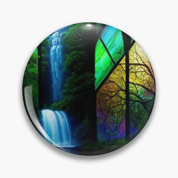 Item preview, Stained Glass Forest Falls designed and sold by fairytailsaiart.