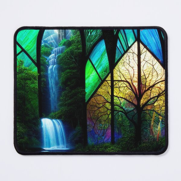 Item preview, Stained Glass Forest Falls designed and sold by fairytailsaiart.