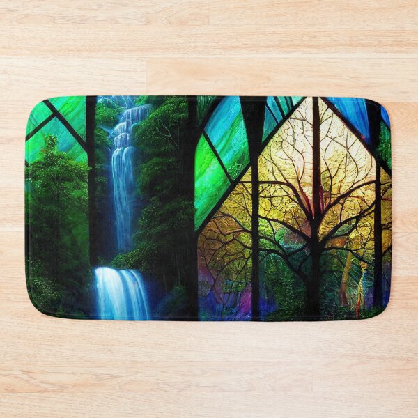 Item preview, Stained Glass Forest Falls designed and sold by fairytailsaiart.